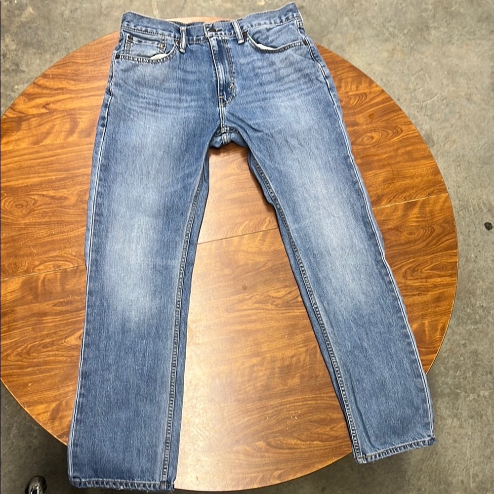 Blue Straight-Leg Jeans with Natural Fade
